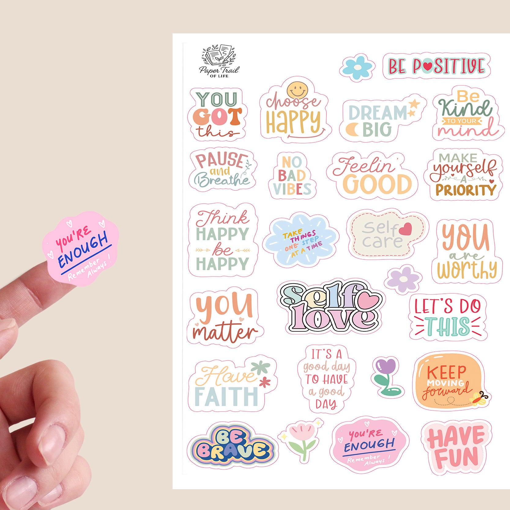 Sticker Sheet - Motivational Quote Sticker Sheet 1