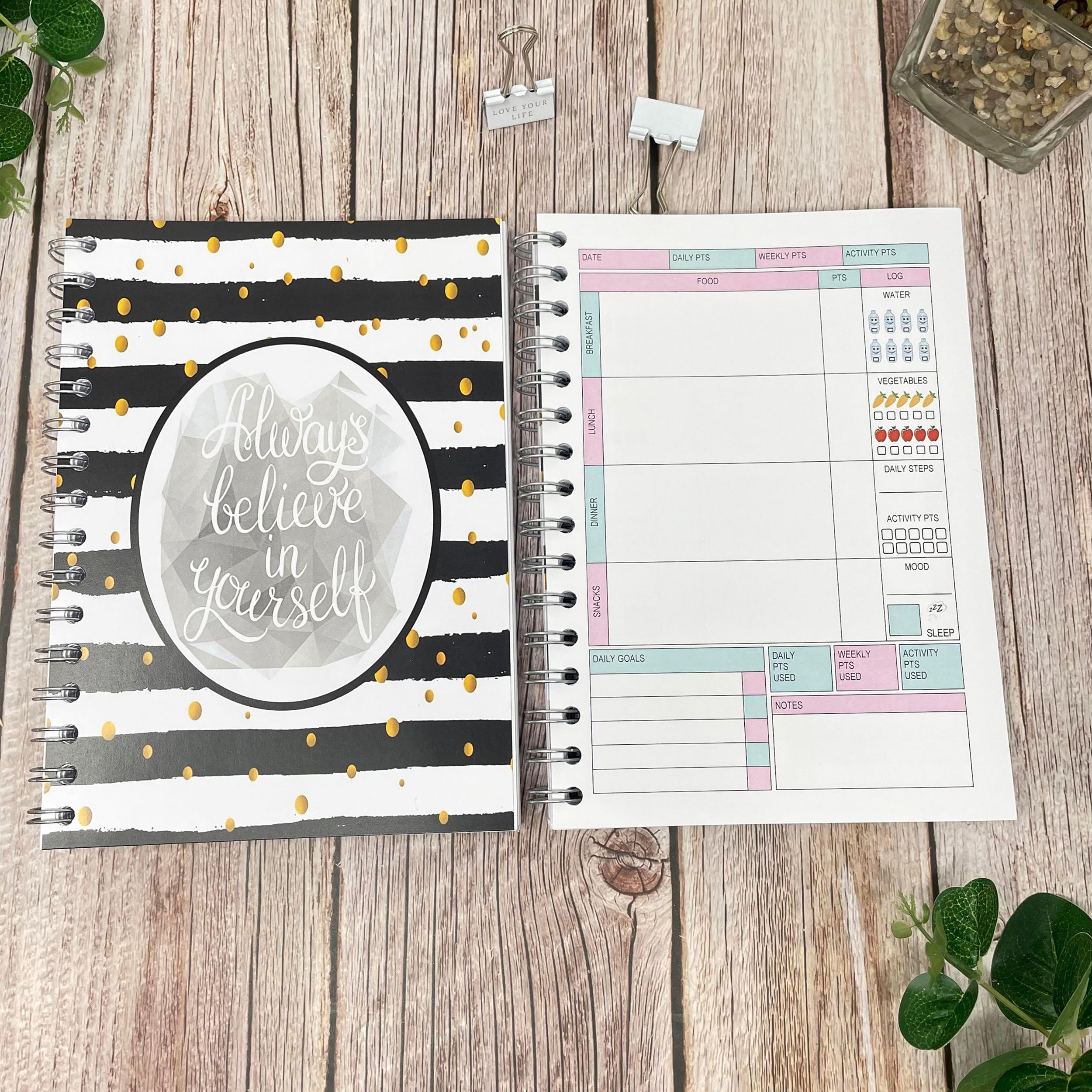12 Week WW Food Diary - WW Original - B&W Believe