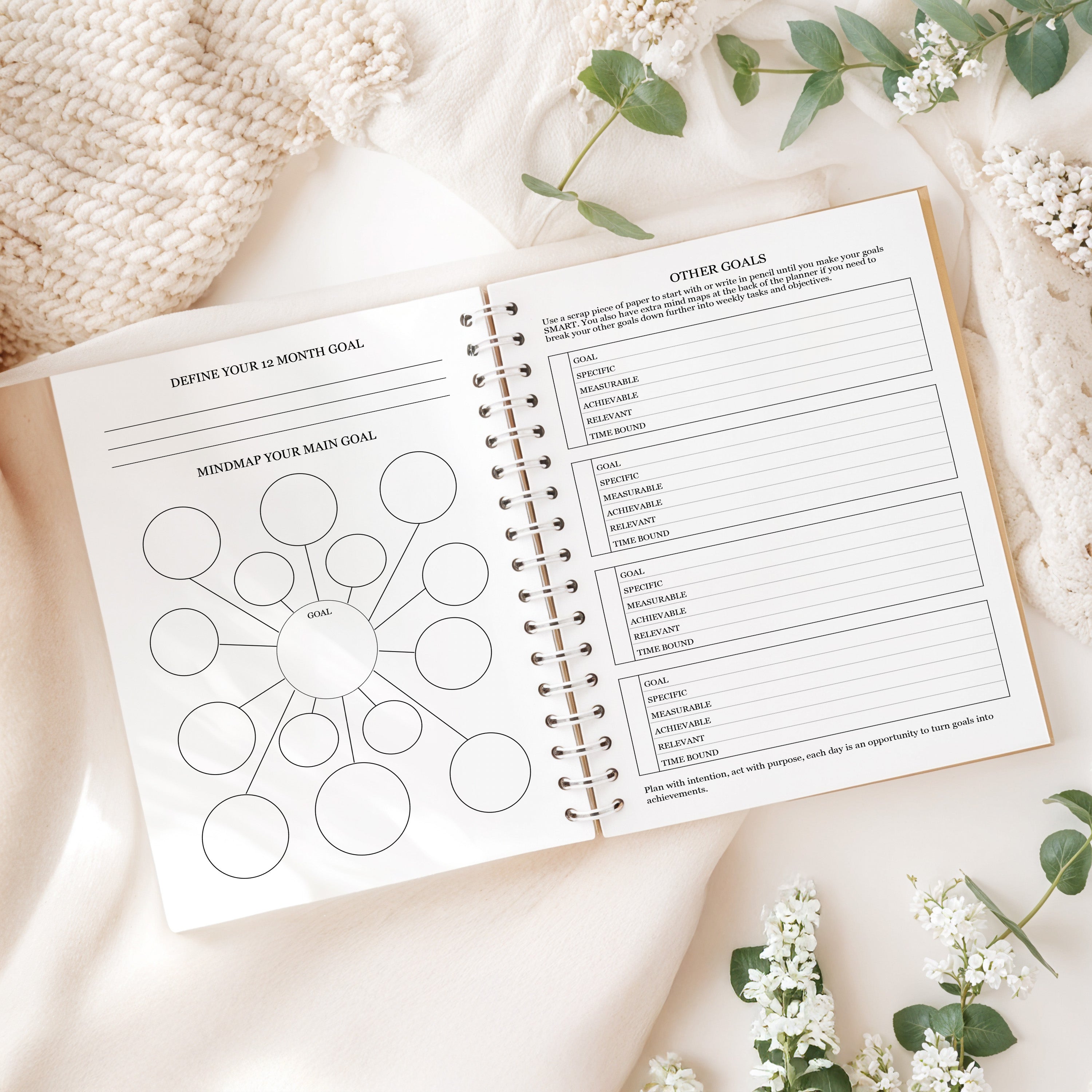 12 Month Health & Fitness Planner | Self Care Planner - Butterfly