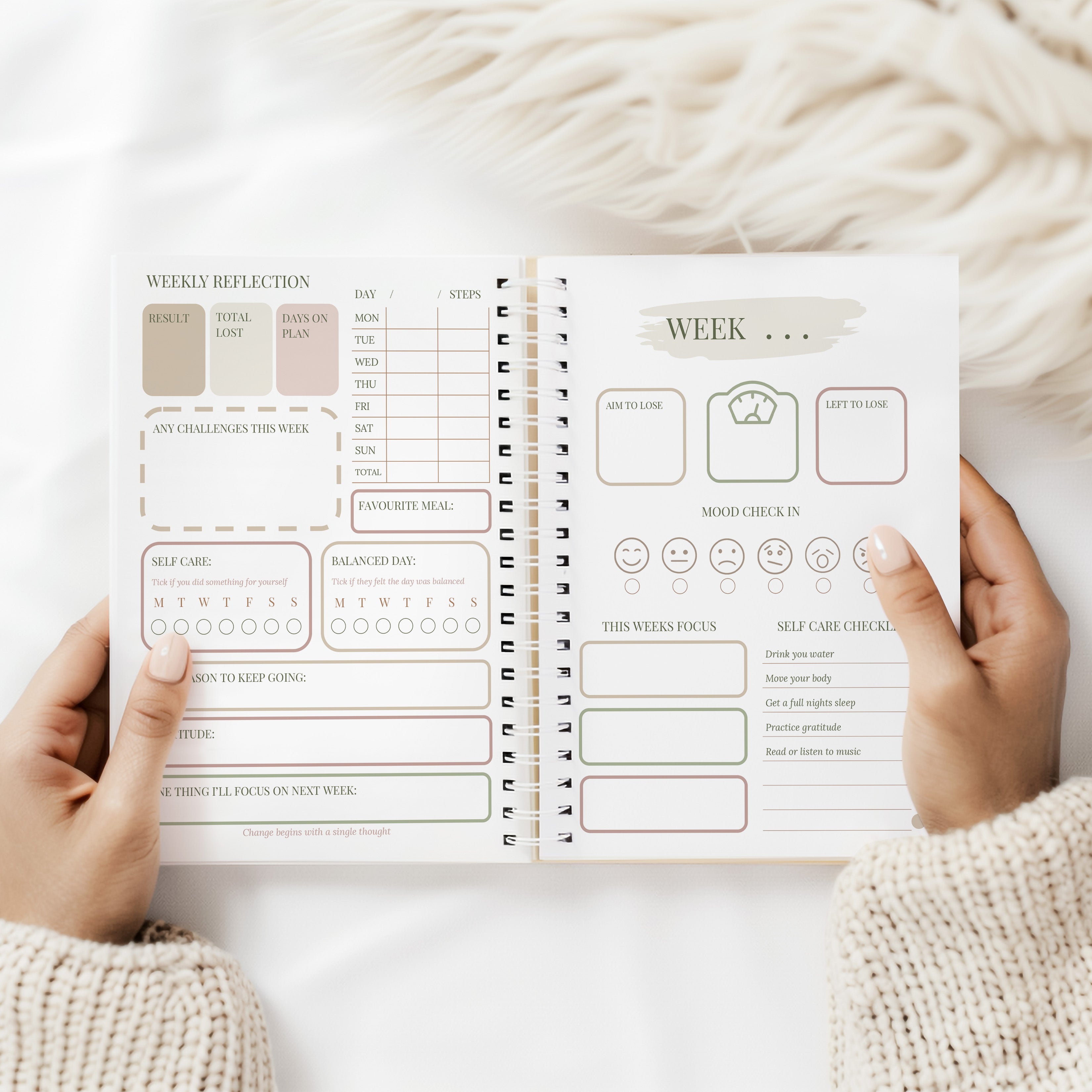 12 Week Wellness Journal - Linen