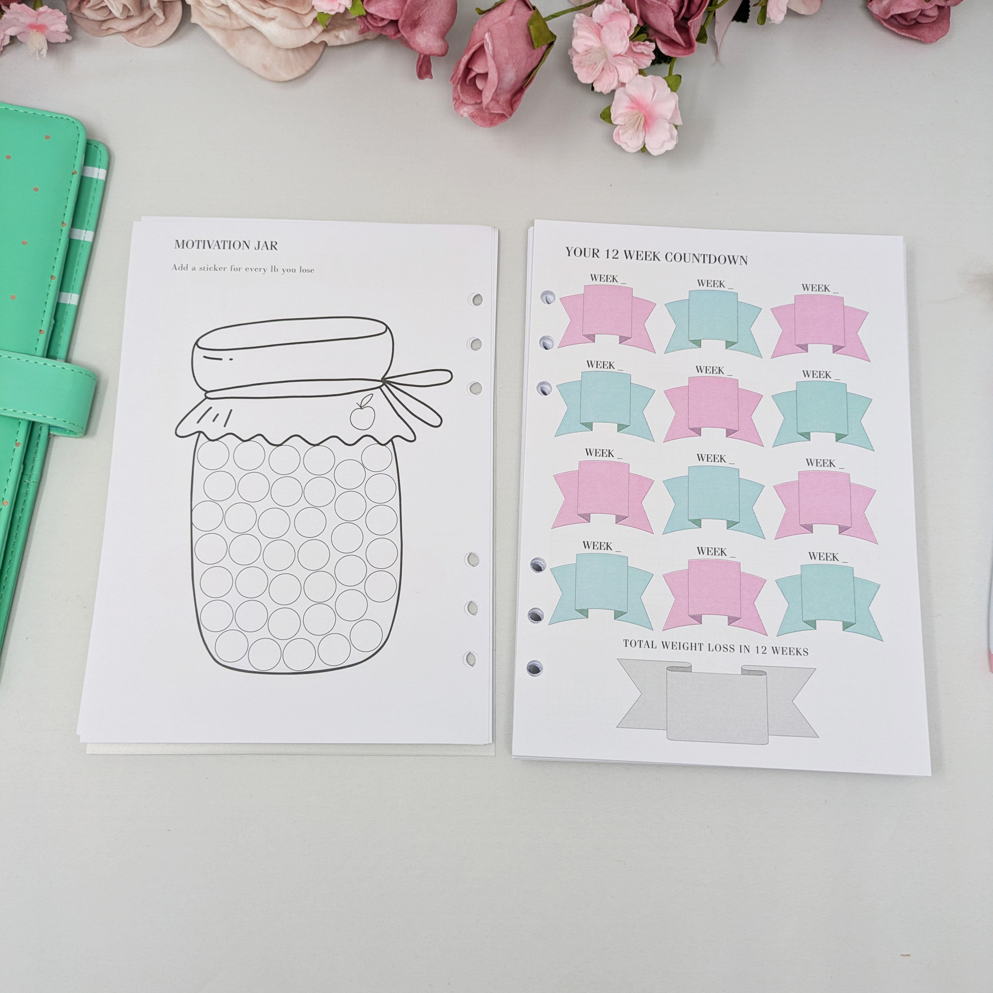 Food Diary Inserts - Deluxe Keto - Love Yourself - A5 Inserts