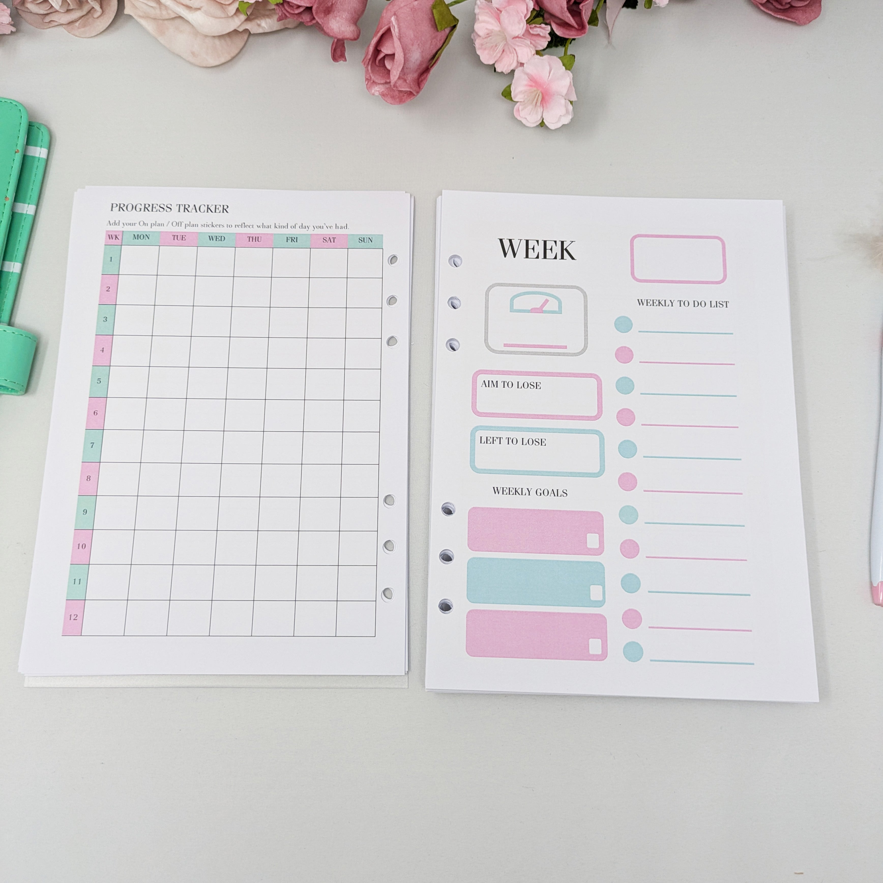 Food Diary Inserts - Deluxe Keto - Love Yourself - A5 Inserts
