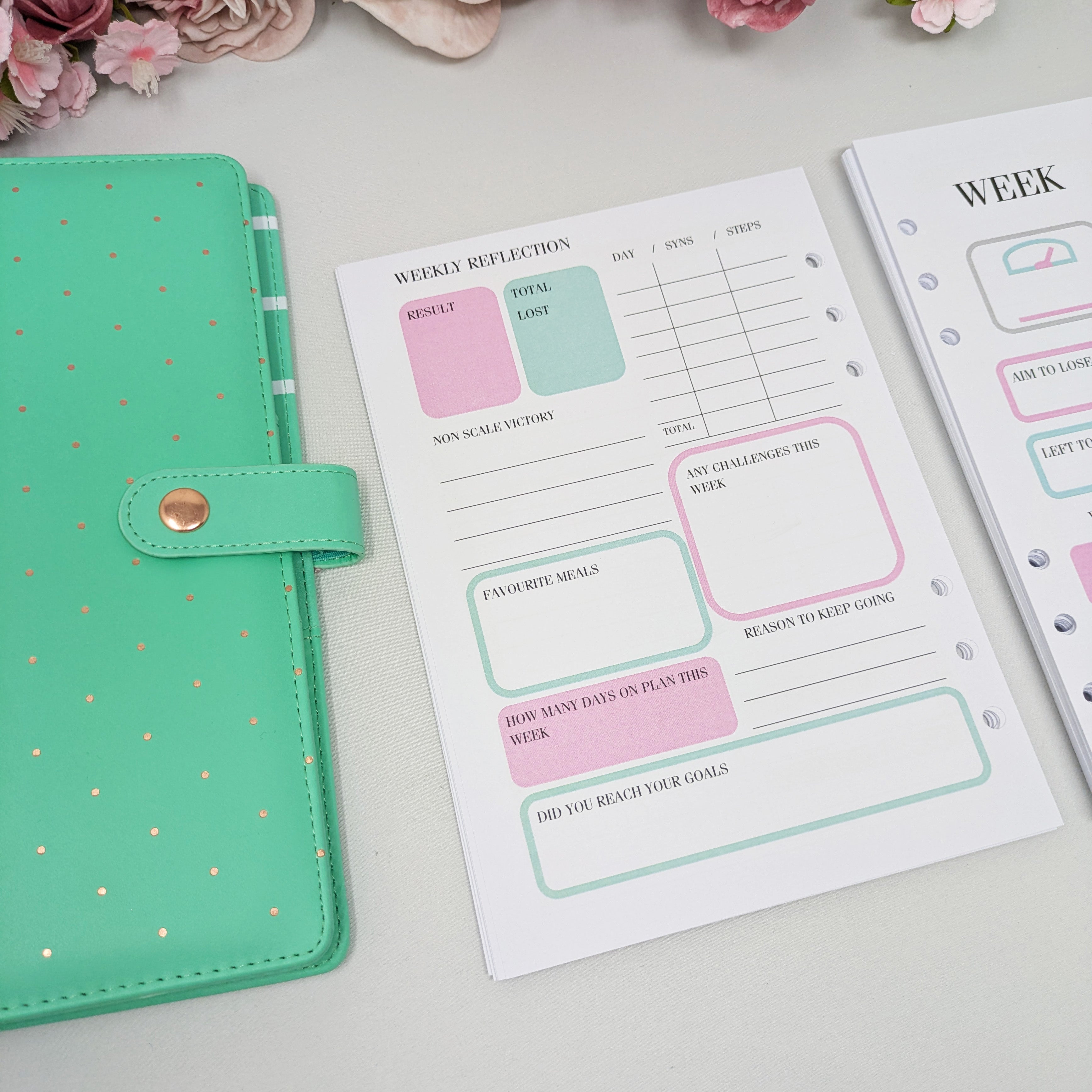 Food Diary Inserts - Deluxe Keto - Love Yourself - A5 Inserts