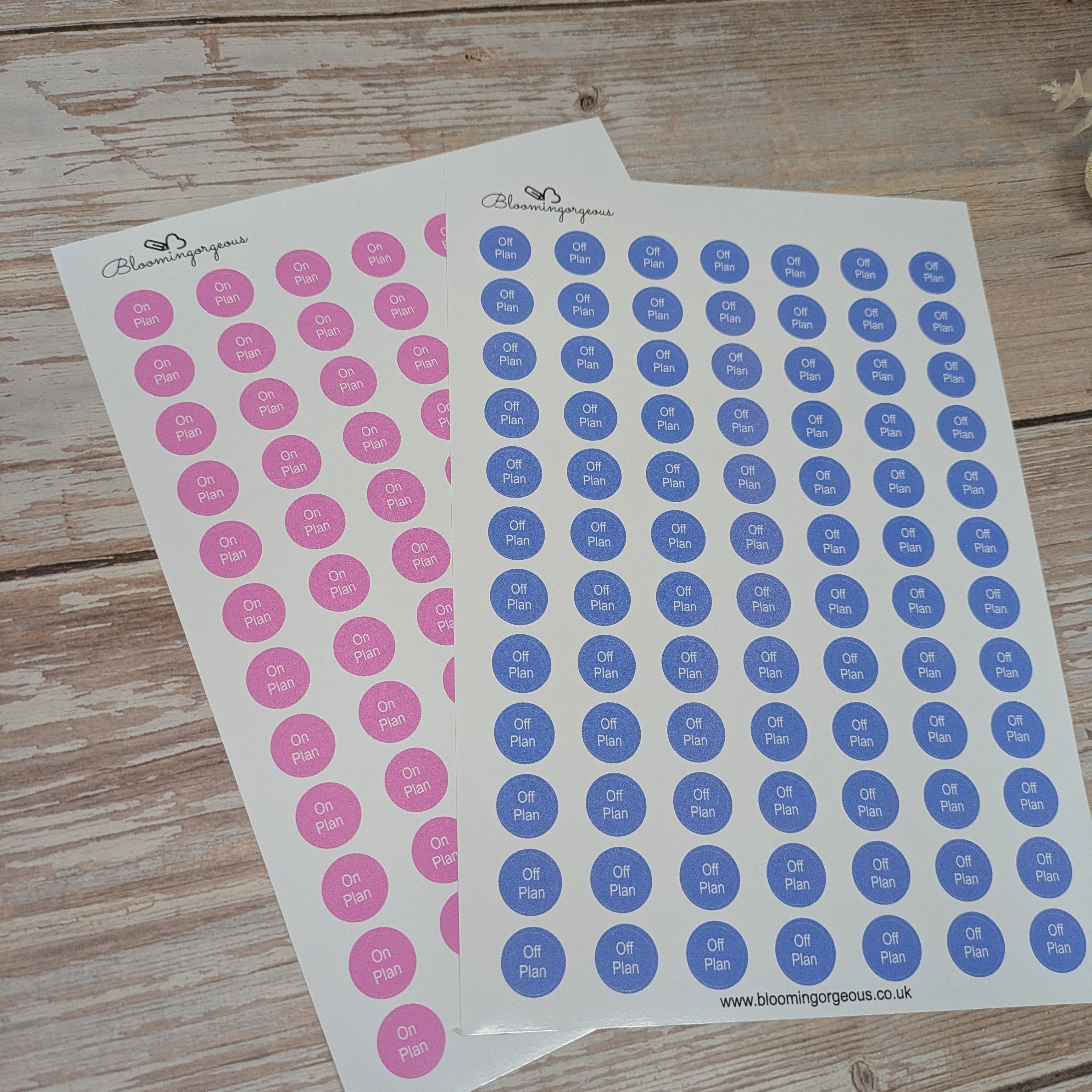 2 Planner Sticker Sheets - On Plan Sheet & Off Plan Sheet