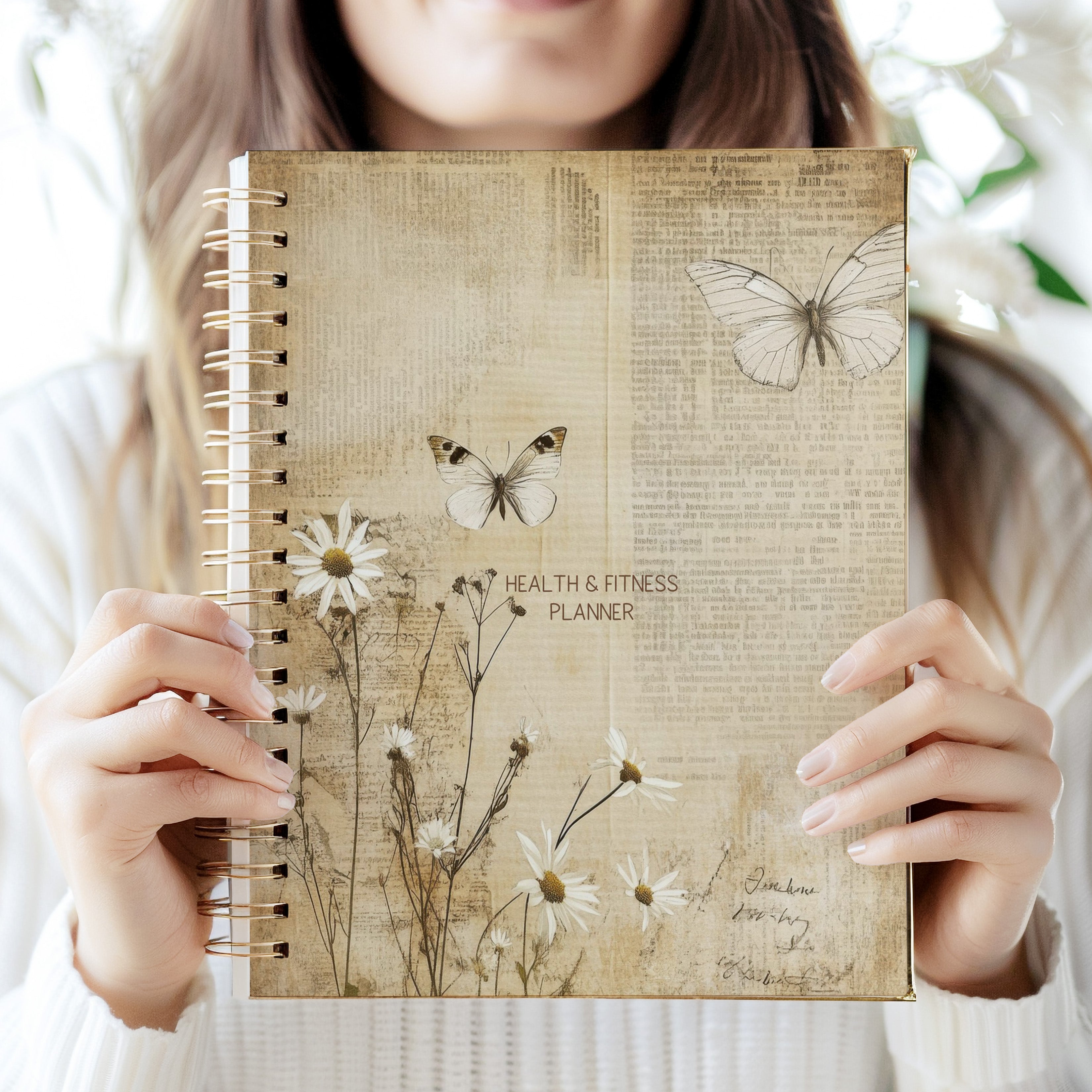 12 Month Health & Fitness Planner | Self Care Planner - Butterfly