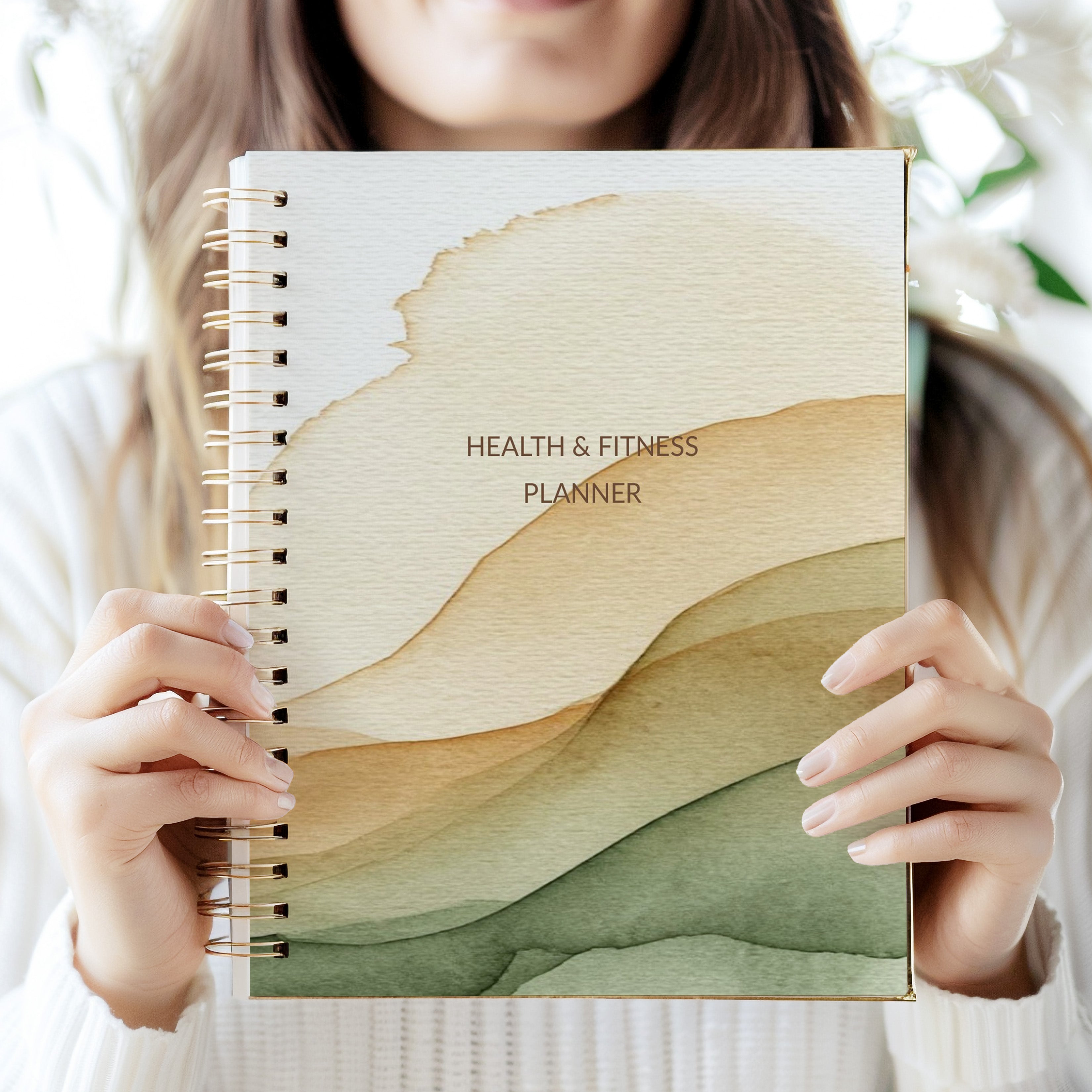 12 Month Health & Fitness Planner | Self Care Planner - Watercolour